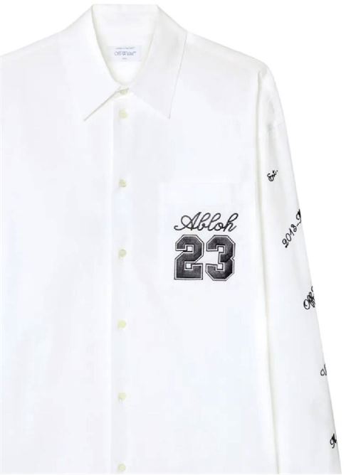 white/black cotton embroidered logo number patch to OFF WHITE | OMGE004S24FAB0020110